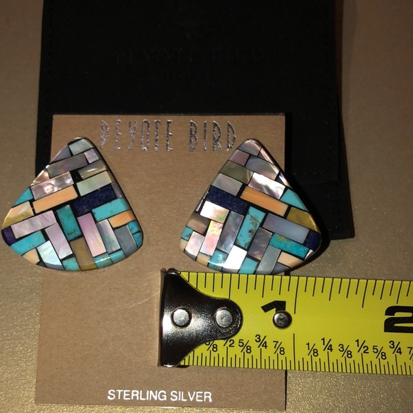 Peyote Bird Sterling Silver Earrings - Picture 7 of 7